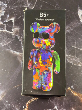 B5+ Wireless Bear Speaker Bluetooth Hi Def Phone Calls USB 8" Tall Graffiti